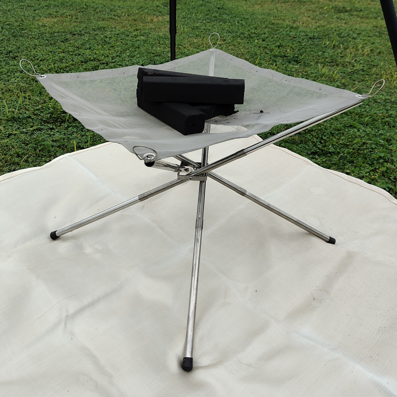 Outdoor Furniture Wood - 1pc Foldable Portable Steel Mesh, Camping