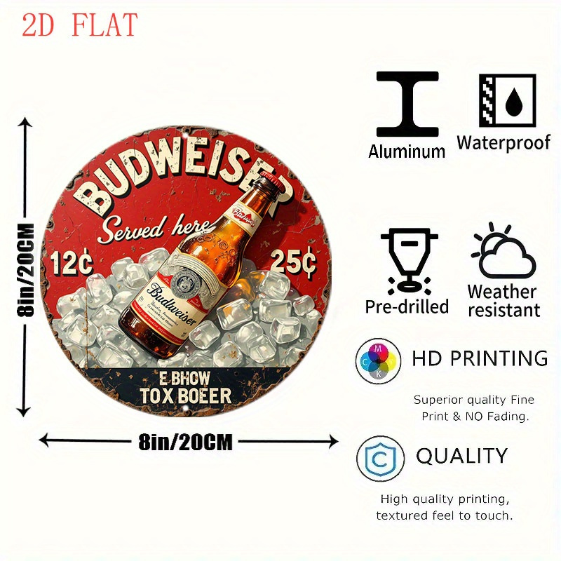 1pc Vintage Beer Logo Metal Wa - огляд і ціна Outdoor Furniture Metal