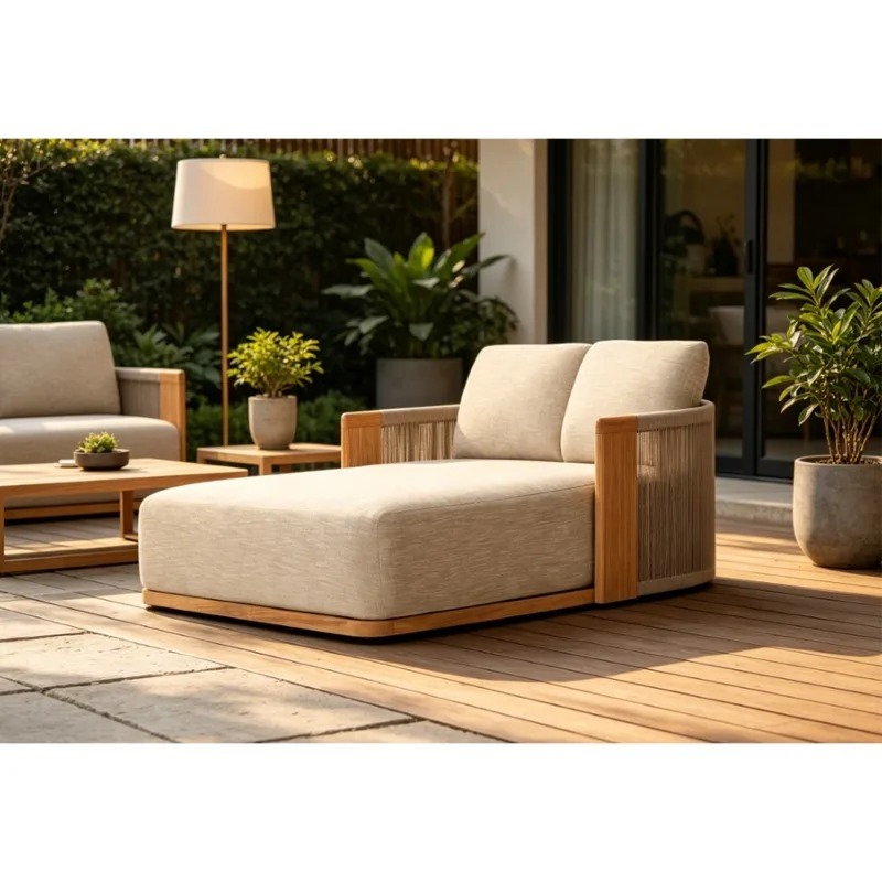 Patio Teak Chaise Lounge Daybe - огляд і ціна Outdoor Daybed Furniture